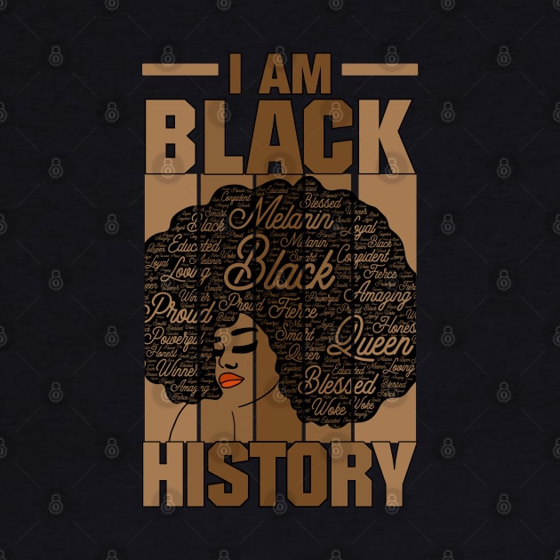 I Am Black History (Month) Words in Afro by blackartmattersshop